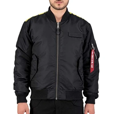 Imagen de ALPHA INDUSTRIES MA 1 VF Fighter Squadron Chaqueta, Black, L Unisex Adulto