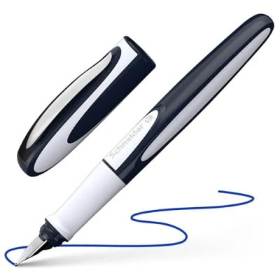 Imagen de Pluma estilográfica Ray 168403 de Schneider, resorte y agarre para zurdos, L, azul/gris, color azul gris Füllhalter M