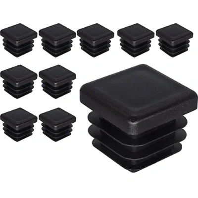 Imagen de SKIR&#039;CO 10 tapones cuadrados de plástico 20 x mm, tapas tubo mate, insertos cuadrados, para postes valla, color negro RAL 9005