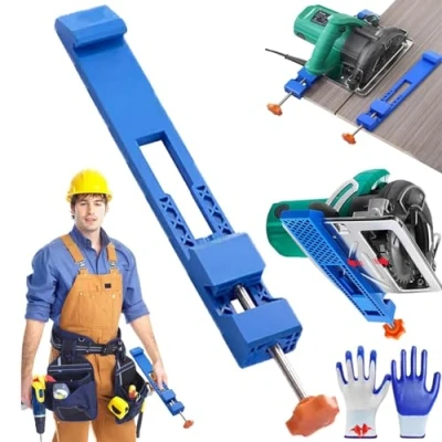 Imagen de Adjustable Cutting Machine Base Guide, Electric Circular Saw Milling Positioning Clamp, Guide Rail Quick Positioning, Precision Wood for (1Pcs)