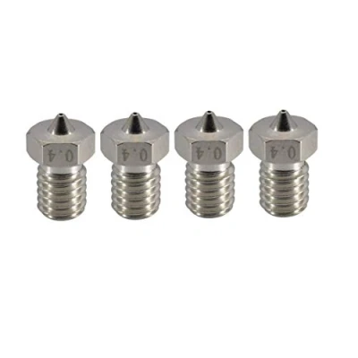 Imagen de Paquete de boquillas latón chapado resistente al desgaste M6 0,4 mm para extrusora V6 Hotend Titan Aero 1,75 Prusa I3 MK3 MK3S Anycubic Mega S/Zero 2.0 / Vyper 3D (4 x mm)