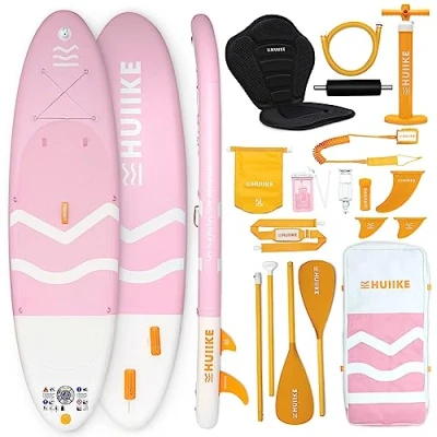 Imagen de HUIIKE Tabla Paddle Surf Hinchable con Accesorios Incluidos, Remo, Quillas, Inflador. Stand Up Board Gran Estabilidad y Resistencia. 305 x 84 15 cm, Soporta hasta 130 kg