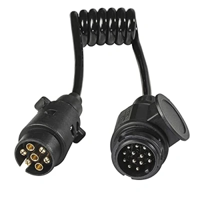Imagen de as Schwabe Cable adaptador , de clavija 7 polos a 13 polos, conexión para caravana y autocaravana, IP44, negro I 61475