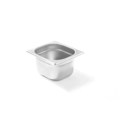 Imagen de HENDI Recipiente GN 1/6,contenedor GN,bordes redondeados,resistente a Temperaturas de 40 300C,apto para hornos,congeladores,calientaplatos,baño María,3.4L,176x162x(H) 200mm,acero inoxidable