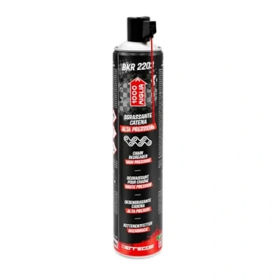Imagen de ERRECOM 1000 Miglia BKR 2203 Spray Desengrasante Cadena Moto de Alta presión y Secado rápido, Bote Aerosol 750 ml