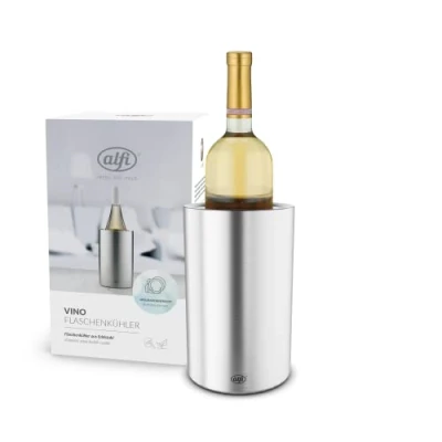 Imagen de alfi Vino, Enfriador de Acero Inoxidable para Botellas 0,701 l, Cava, Mantiene el frío sin Agua condensación ni Hielo, Bebidas frías hasta la última Gota, Apto lavavajillas, BPA