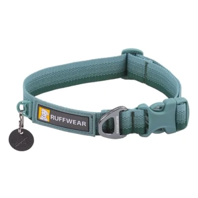Imagen de RUFFWEAR Collar de Gama Frontal, para Perro pequeño con Anillo en, Longitud Ajustable, Tela Suave y cómoda, fijación Correa Perro, River Rock Green, 20&quot; 26&quot;