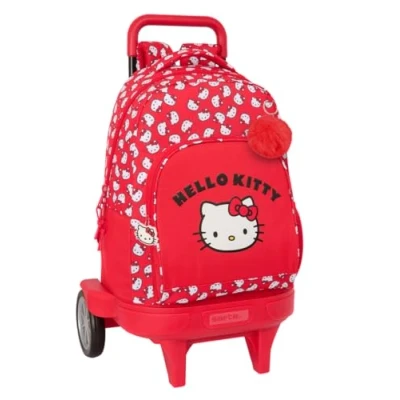 Imagen de Safta Hello Kitty Iconic Mochila Grande con Ruedas, Compact Evolución, Extraíble, Ideal para Niños de Diferentes Edades, Cómoda y Versátil, Calidad Resistencia, 33x22x45 cm