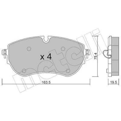 Imagen de METELLI 22 1172 0 Juego de pastillas freno preparado para indicador desgaste VOLKSWAGEN: Amarok Pick up, Camión plataforma / Chasis