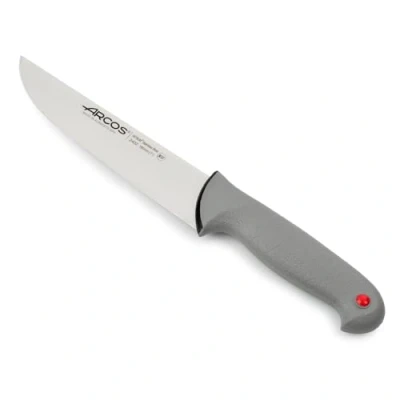 Imagen de Arcos Cuchillo Carnicero con Hoja Acero Inoxidable Nitrum 180 mm. Cocina Profesional para Cortar Carne, Pescado y Verduras. Mango ergonómico Pom. Serie Color Prof. Negro.
