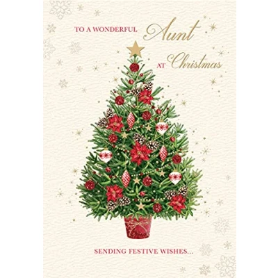 Imagen de Piccadilly Greetings Tarjeta de Navidad Tradicional Tía 7 x 5 pulgadas
