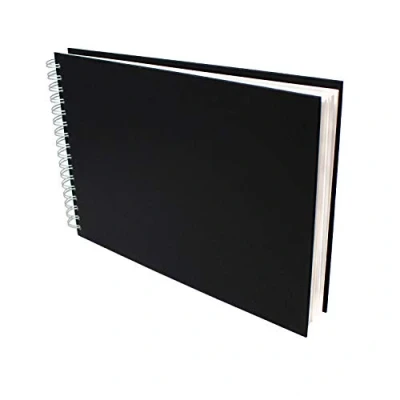Imagen de Artway Studio Cuaderno de bocetos acuarela A3 encuadernado en espiral Paisaje 48 caras/24 páginas papel 300 g/m² (35% algodón) negro tapa dura