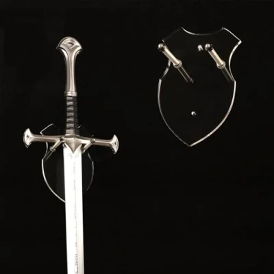 Imagen de espada de pared montaje soporte gancho visualización colgador para daga hachackeyblade no hay pantalla vertical (transparente 1 juego)