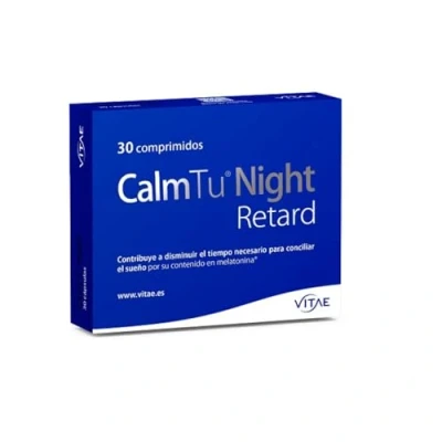 Imagen de Vitae CalmTu Night Retard 30 comprimidos Melatonina (1,95mg), Valeriana, Pasiflora, Amapola de California y Melisa Liberación retardada Insomnio Dormir descansar Sin efectos secundarios