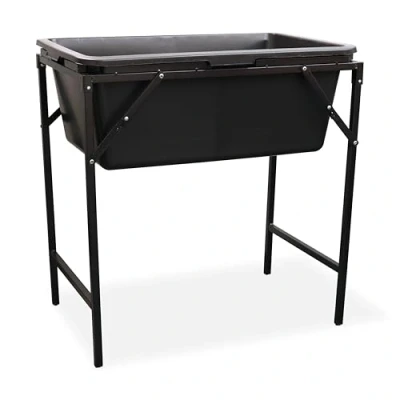 Imagen de Bañera con soporte de metal plegable, válvula drenaje para perros y gatos incluida, portátil, piscina mascotas grifo, plástico perros, 4 tamaños (90 l; 78 x 48 31 cm +