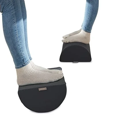 Imagen de Leitz Reposapies de Oficina, Ajustable para Piernas y Rodillas, Alivia el Dolor Hombros Espalda, Fabricado con Espuma Funda Tela, Gama Ergo Cosy, Gris Terciopelo, 53710089
