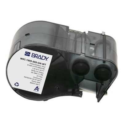 Imagen de BMP51 Brady M5C 1500 595 GN WT cinta de vinilo blanco sobre verde 38,1 mm x 7,62 m