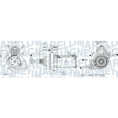 Imagen de MAGNETI MARELLI 063721533010 Motor de arranque 12 1,1 11 SEAT: Leon II Hatchback, Altea, Altea XL, VOLKSWAGEN: Passat B6 Berlina, Variant