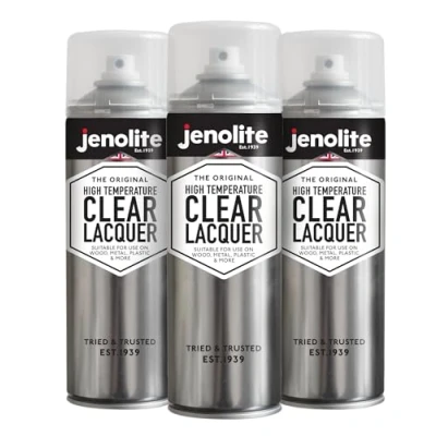Imagen de JENOLITE Spray de laca transparente alta temperatura 650C + 500ml Mejora y protege las superficies contra la corrosión los daños causados ​​por rayos UV sellador que no amarillea
