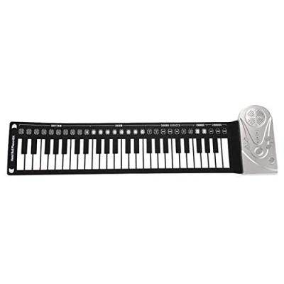 Imagen de Tongdejing Piano Roll up de 49 teclas, teclado eléctrico plegable portátil flexible para principiantes y niños