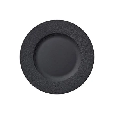 Imagen de Villeroy &amp; Boch 10 4239 2640 6 Manufacture Rock Plato de desayuno (porcelana, 22 cm), color negro