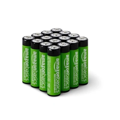 Imagen de Amazon Basics Pilas AA NiMh recargables, precargadas, paquete de 16 (el aspecto puede variar)