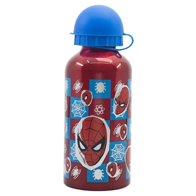 Imagen de botella de aluminio para niños cantimplora infantil agua reutilizable 400 ml Spider man