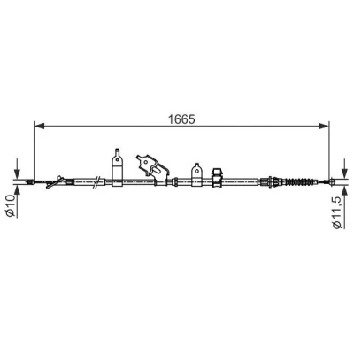 Imagen de BOSCH 1 987 482 440 Cable de Freno Mano 1665mm TOYOTA: Yaris II Hatchback