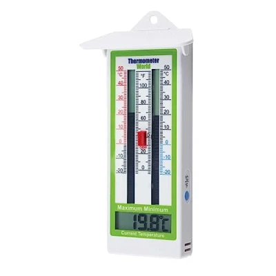 Imagen de Termómetro digital con temperatura máxima y mínima, para el jardín, invernadero, exteriores e interiores, Calificación IP65