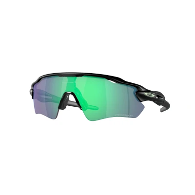 Imagen de Oakley OO9208 Radar EV Path Gafas de sol rectangulares para hombre, color negro mate/jade Prizm, polarizado, 38 mm