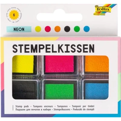 Imagen de Folia Juego de 6 almohadillas tinta neón, ideal para decorar tarjetas y otras manualidades.