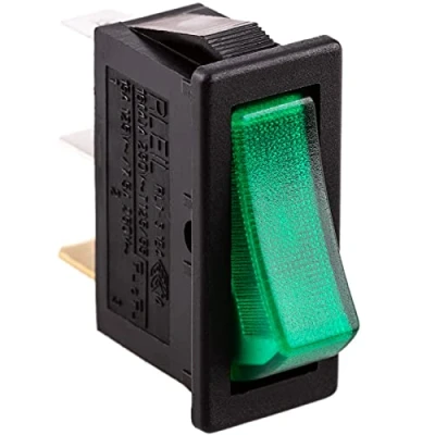 Imagen de BeMatik Interruptor basculante Verde Luminoso SPST 3 Pin