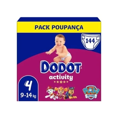 Imagen de Dodot Bebé Activity Pañales Talla 4 (9 14 kg), Absorción Máxima, Ajuste Total 3D, 144 Fraldas