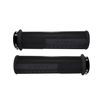 Imagen de Peaty&#039;s Monarch Grips Negro/Champiñón/Delgado Comodidad en el sendero, duradero, barras ergonómicas, almohadilla para pulgar, todo día, tipo de clima y terreno, bicicleta montaña MTB
