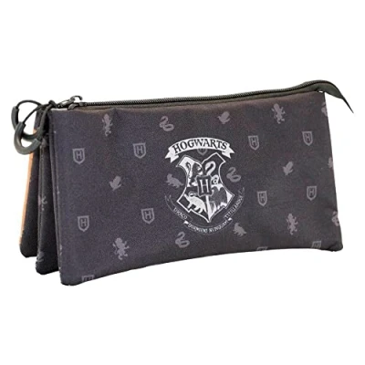Imagen de Karactermania Harry Potter Hogwarts Triple Large Estuche escolar para niños, Talla: One Size, Black