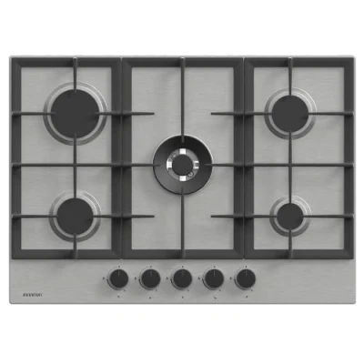 Imagen de INFINITON 76AGX51 Placa de Gas, 5 Zonas, Ancho 70cm, Inox, Quemador Triple Corona, Encendido electrónico