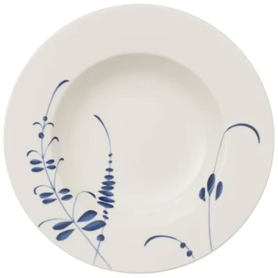 Imagen de Villeroy &amp; Boch Vieux Luxembourg Brindille plato hondo, 24 cm, Porcelana Premium, Blanco/Azul