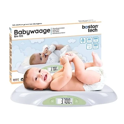 Imagen de Báscula Para bebés y Mascotas. Balanza digital con pantalla LCD Retro iluminada. recién nacidos. Función ZERO TARA precisión de 5 gramos Pilas Incluidas Capacidad 25 Kg Modelo BA 105