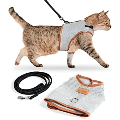 Imagen de PiuPet® arnes antiescape para Gatos (M) 1,2m Collar Seguro y Robusto Correa Perro pequeño Accesorios