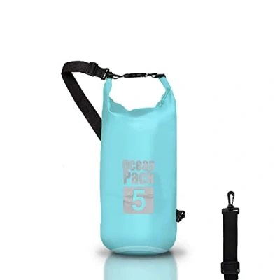 Imagen de Bolsa Estanca 5L 10L 20L, Dry Bag Mare litros, Bolso Seco Mochila impermeable, bandolera ajustable, Seca para Kayak Paseo Barco Canoa Pesca Rafting Camping Playa Natación Snowboard