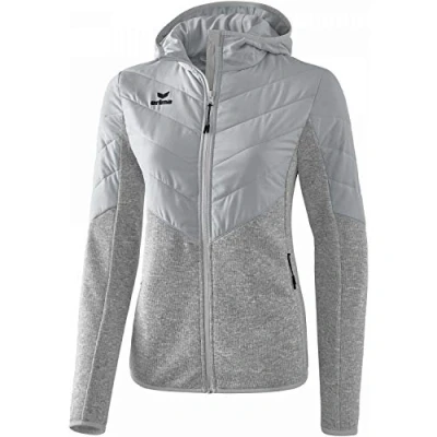 Imagen de erima GmbH Outdoor Basic Chaqueta Acolchada/De Punto con Capucha, Mujer, Gris Claro, 34