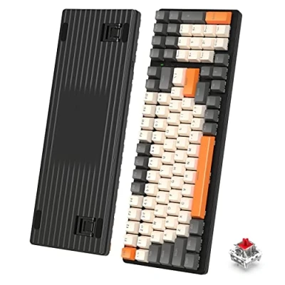 Imagen de K3 Teclado Mecánico Gaming con LED Iluminación Mini ultra compacto 98 Teclas Cableado Tipo C USB Pro Kontrol Freek NKRO Resistente al agua óptico Interruptor rojo para PC Typist QWERTY