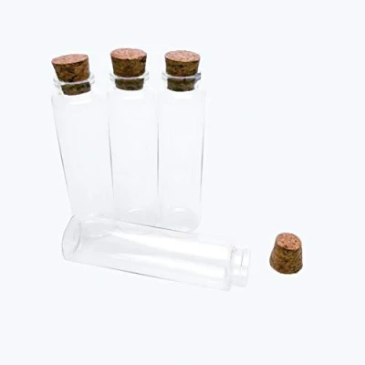 Imagen de Jarvials 12pcs 55ml Botellas de Vidrio Transparente con Corcho Frascos Vacíos DIY Mini Botella Decorativa, Accesorios para Mensajes Almacenamiento
