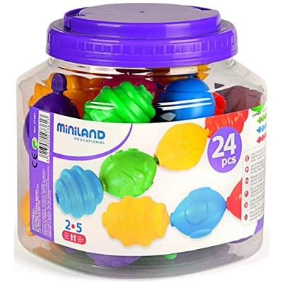 Imagen de Miniland Educational Maxichain Cuentas Gigantes, 12 Piezas, Colores básicos (154209)
