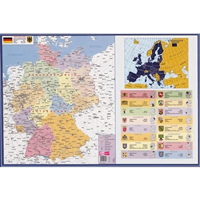 Imagen de VELOFLEX 4674000 Sobremesa Alemania, 40 x 60 cm, antideslizante, lavable, con película protectora transparente antirreflejos, bloc de escritorio, para colorear, manualidades, 1 unidad
