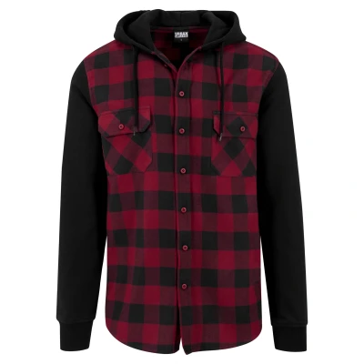 Imagen de Urban Classics Checked Sudadera con cremallera, Hombre, Talla: XL, Blk/burgundy/blk