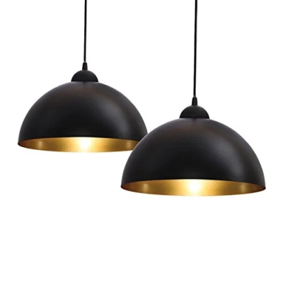 Imagen de B.K.Licht lámparas Colgantes de techo para interiores, máx. 60 W, industriales, lampara colgante, metal, salon techo, vintage, 30x160 cm, negro y dorado