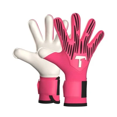Imagen de T1TAN Rebel 2.0 Fluo Pink Junior Guantes de Portero para niños fútbol porteros sin protección los Dedos Talla 6