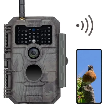 Imagen de GardePro E6 Câmaras de Caça WiFi con Antena y App 48MP 1296P H.264 Vidéo, Camara Fototrampeo Alcance Visión Nocturna 25m Amplio Campo 110