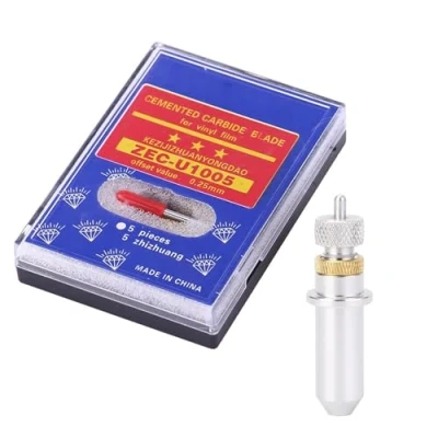 Imagen de 15 unidades 30/45/60 grados Roland cortador de vinilo cuchillas con hoja corte acero tungsteno longitud adhesivo